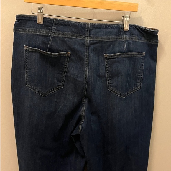 Chico’s Jeans Pull-On Wide Leg Cropped Denim Faux Button Fly Chicos 3P Petite XL - Picture 6 of 11